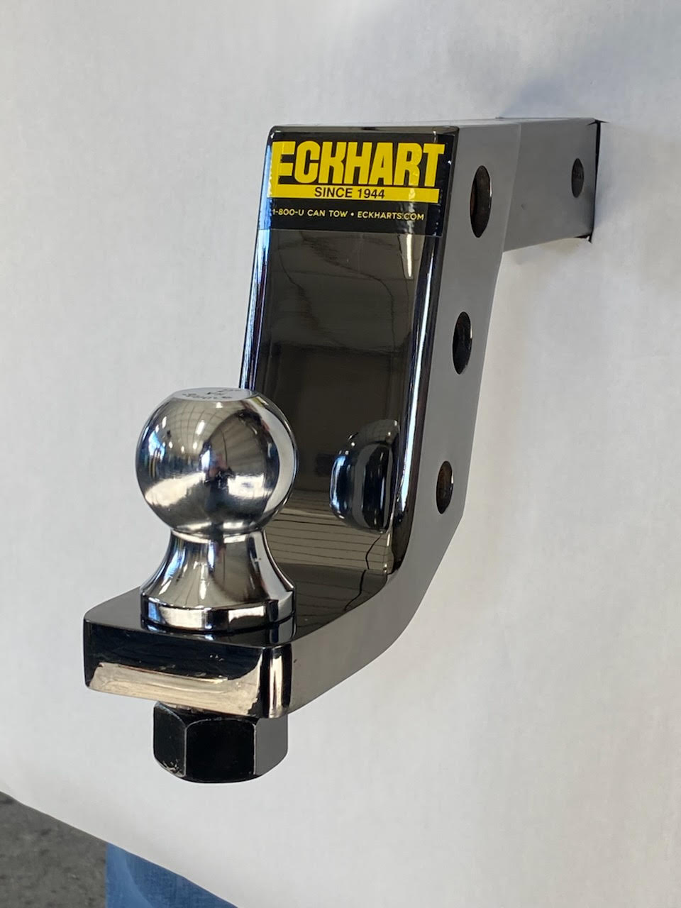 Eckharts premium black chrome dropdown hitch mount.